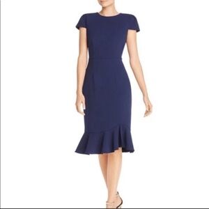 Betsey Johnson Ruffle Hem Navy Dress